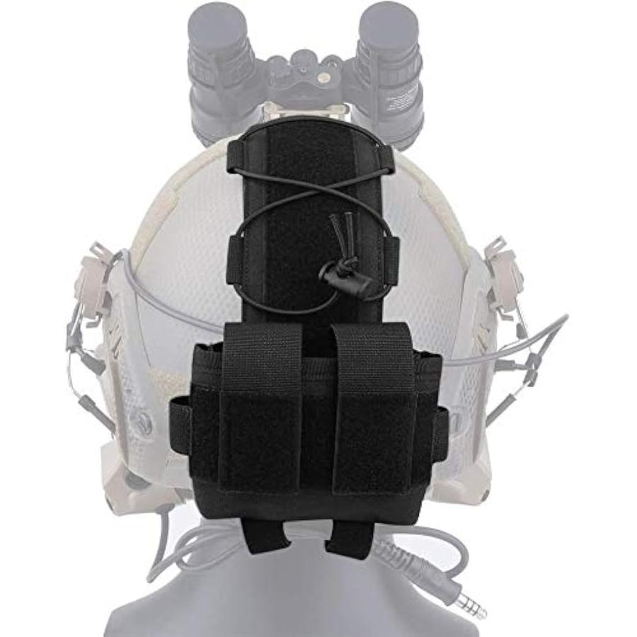 サバゲーヘルメットポーチ バッテリーポーチ タクティカルヘルメット アクセサリー サバイバルゲーム ミリタリー( ブラック)｜zebrand-shop