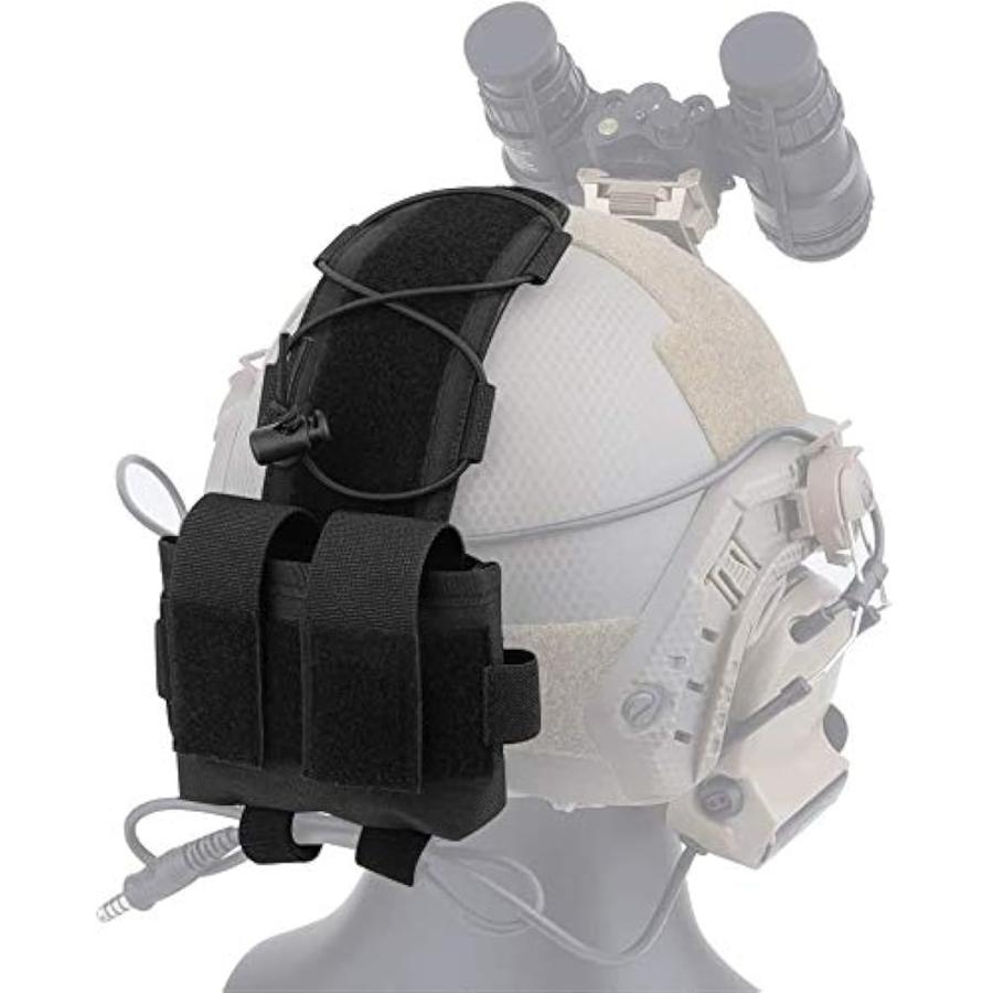 サバゲーヘルメットポーチ バッテリーポーチ タクティカルヘルメット アクセサリー サバイバルゲーム ミリタリー( ブラック)｜zebrand-shop｜05