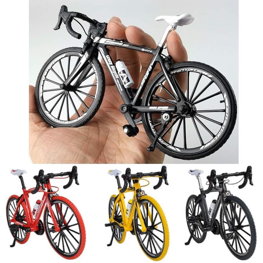 morytrade 自転車 おもちゃ ロードバイク 模型 ダイキャストカー ロードレーサー 6+( イエロー)｜zebrand-shop｜02