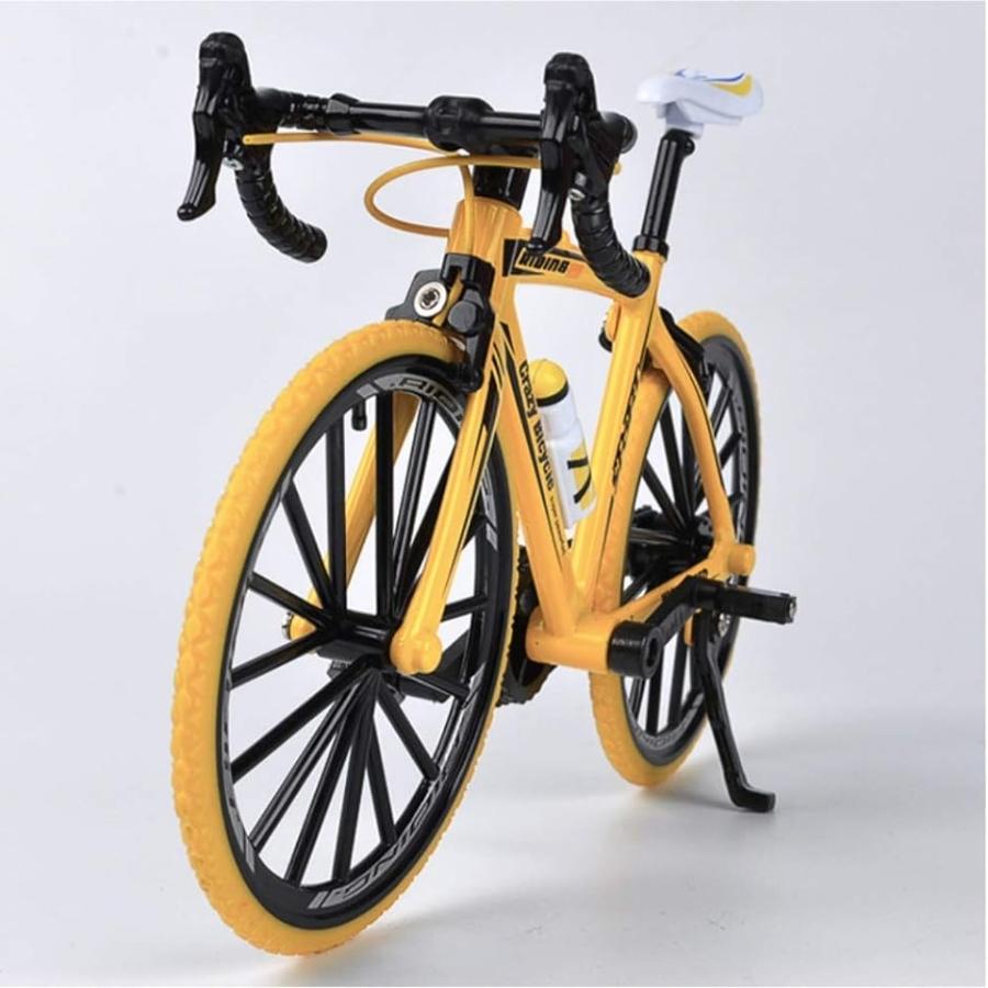 morytrade 自転車 おもちゃ ロードバイク 模型 ダイキャストカー ロードレーサー 6+( イエロー)｜zebrand-shop｜03