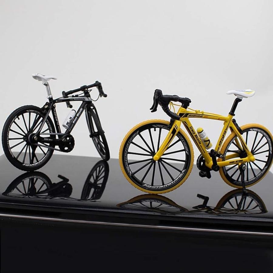 morytrade 自転車 おもちゃ ロードバイク 模型 ダイキャストカー ロードレーサー 6+( イエロー)｜zebrand-shop｜04