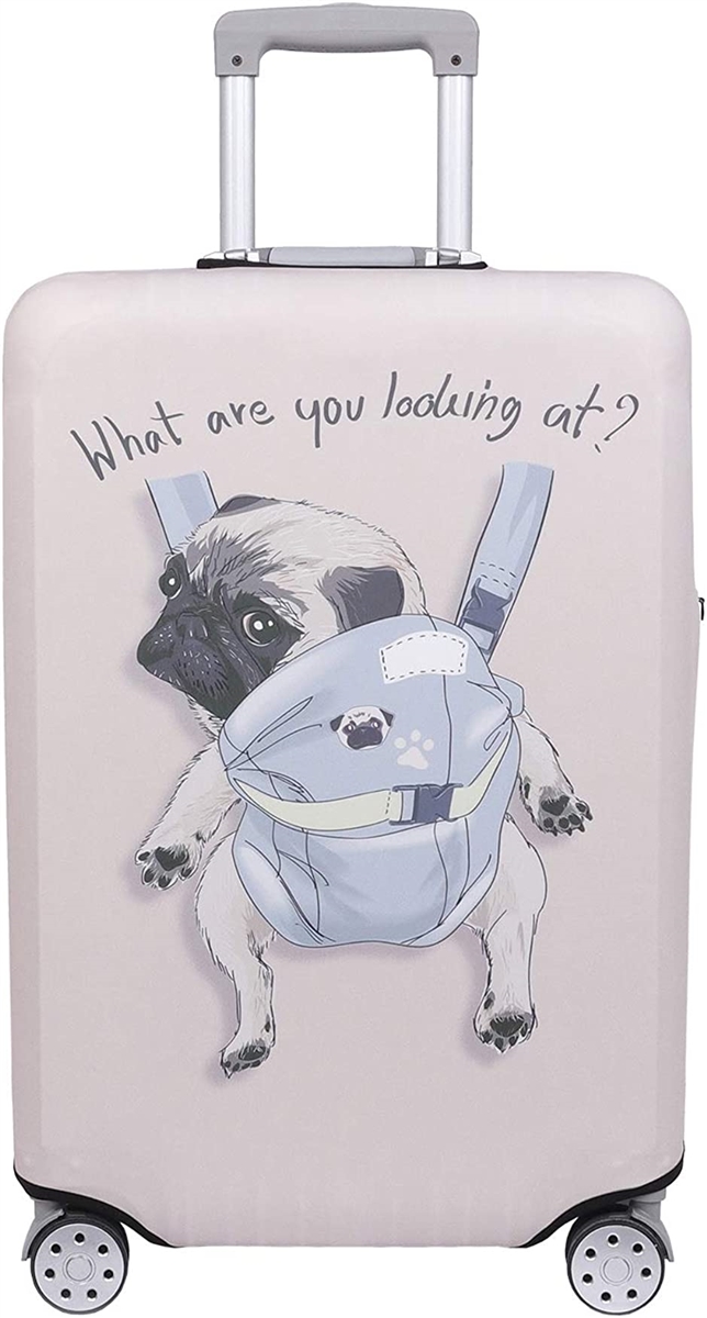 スーツケース 保護 カバー かわいい イヌ ネコ デニム トランクケース キャリーケース 伸縮( 犬・ パグ（アイボリー）,  L)｜zebrand-shop
