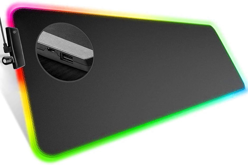 マウスパッド 大型 ゲーミング RGB ハード LED 発光 超滑らか 15モード 12色の発光色 カラフル回転( 80x30cm)｜zebrand-shop