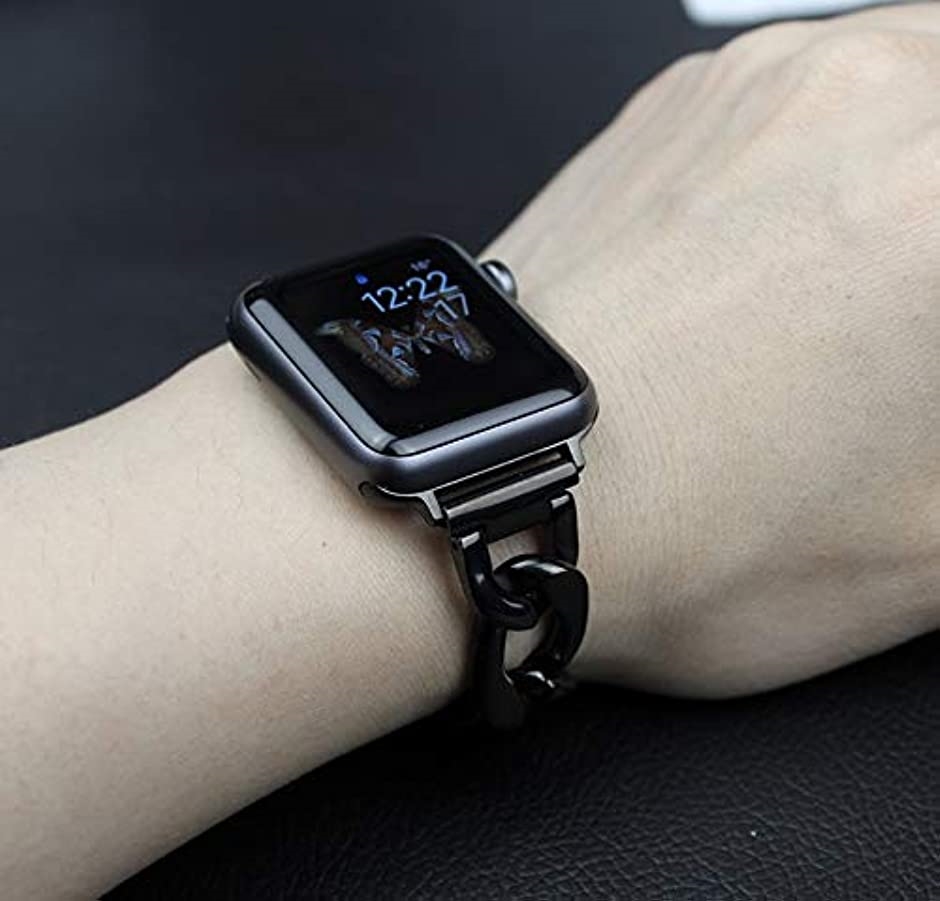 Apple Watch ステンレス チェーン ベルト 時計バンド( ブラック,  38/40/41mm)｜zebrand-shop｜03