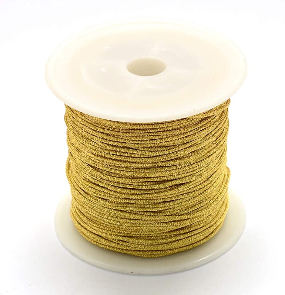 約170m/巻き ナイロン糸 金属コード付き 金色ロープ( ゴールド-170m,  0.3mm)｜zebrand-shop
