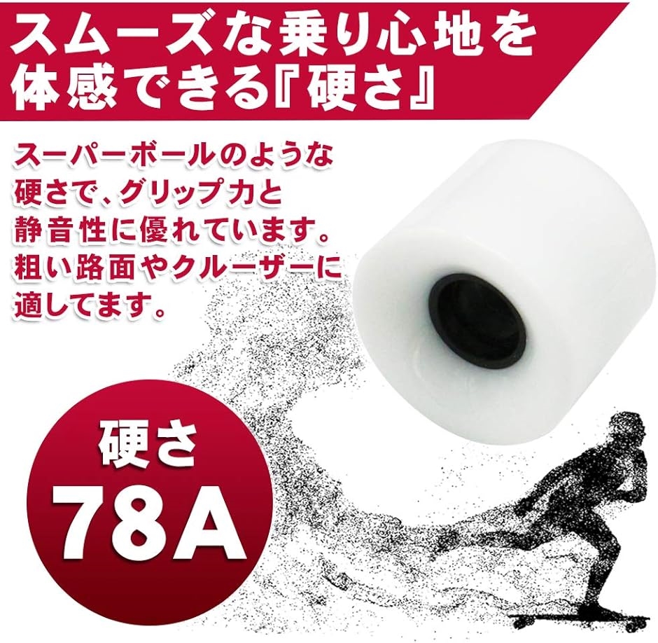 スケートボード用 ソフトウィール 4個セット ホイール 硬度 78A