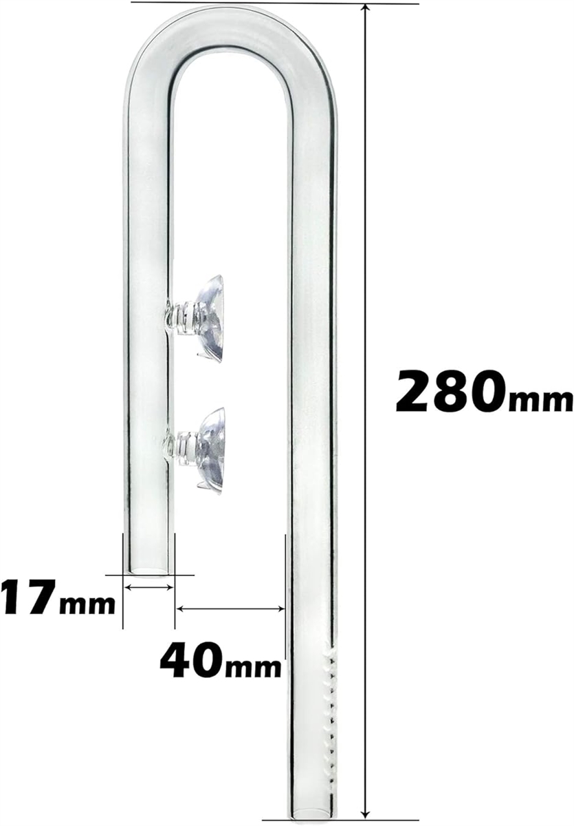 アクアリウム リリーパイプ ポピーパイプ ガラスパイプ 水槽 フィルター J型 16/22mm( J型 パイプ 16/22mm)｜zebrand-shop｜02