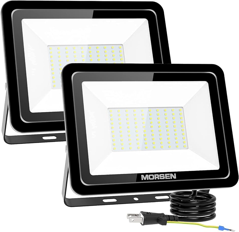 超薄型 2個セットMORSEN LED投光器 LED作業灯 100W SMD チップ( 昼光色-SMD,  100W 2個)