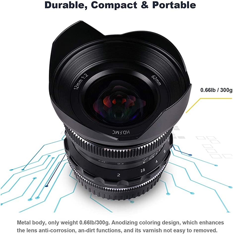 12mm F2 広角マニュアルフォーカス単焦点レンズ APS-C Fuji Xマウントカメラ対応( 黒,  Fuji Xマウント)｜zebrand-shop｜03
