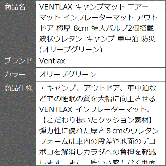 キャンプマット エアーマット インフレーターマット アウトドア 極厚