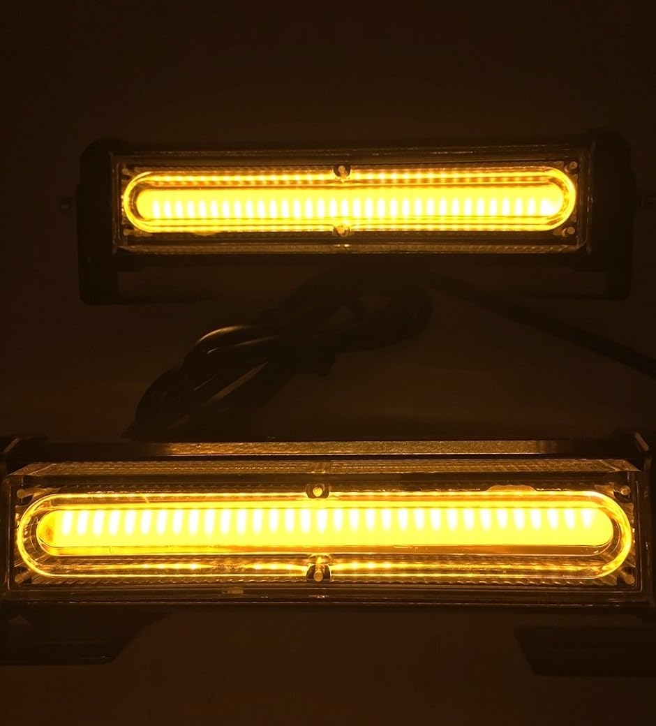 DC12V COB 6LED x 2連 ストロボ フラッシュ ライト キット 発光 パターン 変更可能 リモコン 付き 白( アンバー)｜zebrand-shop｜02