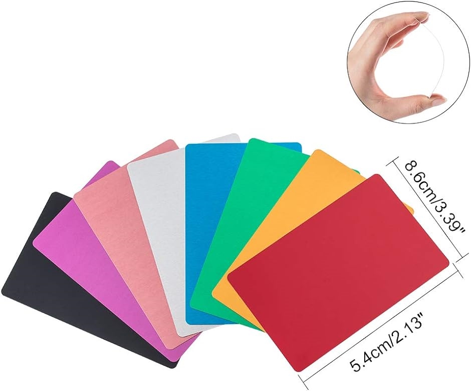 空白名刺 96枚 金属製 名刺用紙 ビジネスカード用紙 作成 多色 MDM( 混合色 96枚,  長さ約86mm、幅54mm、厚さ0.2mm)｜zebrand-shop｜02