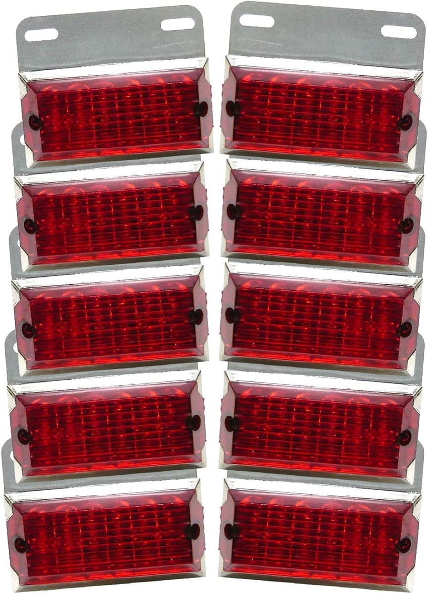 【SALE／67%OFF】 アウトレット☆送料無料 トラック用 サイド マーカー 角型 12 LED 24V 標識 ランプ 汎用 10個 セット レッド nanaokazaki.com nanaokazaki.com