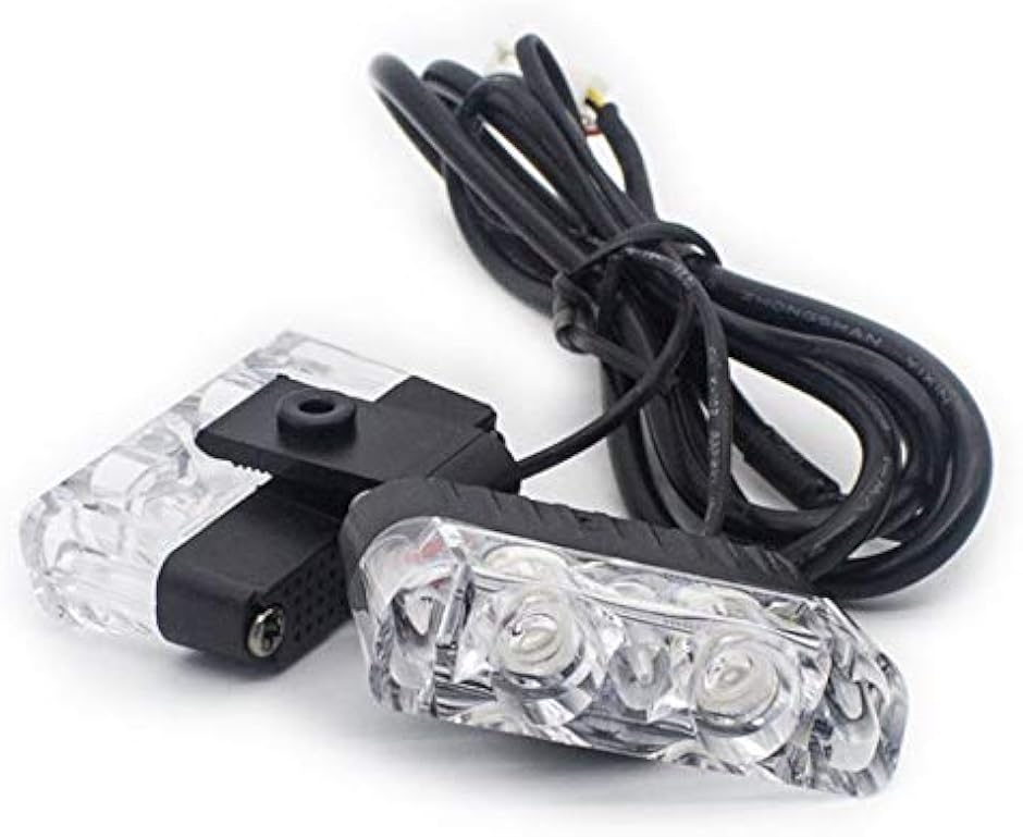 ストロボライト バイク 車 12v led フラッシュライトキット 専用 スイッチ 付き 白色( ブラック,  2LEDx8灯)｜zebrand-shop｜03