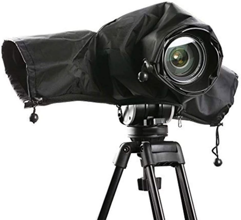 カメラ レインカバー デジタル 一眼レフ ミラーレス 防水 屋外撮影 プロテクター 保護カバー 雨対策( 黒色　透明)