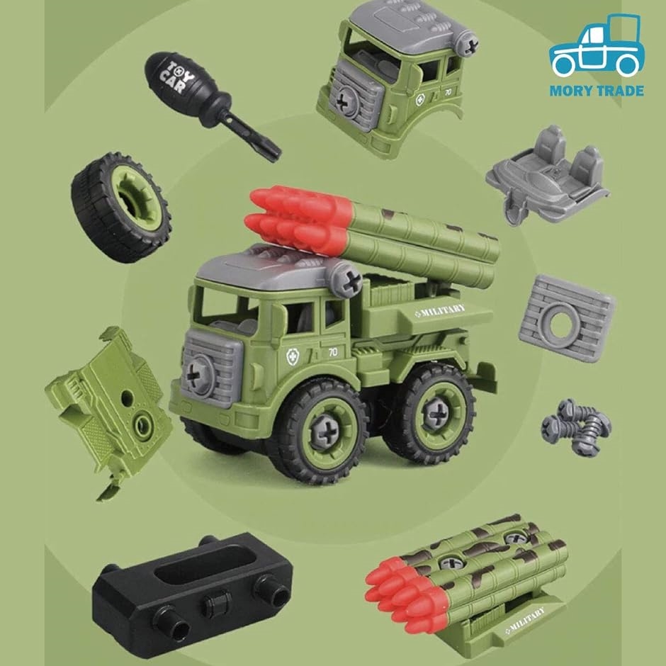 morytrade 組み立て おもちゃ 男の子 DIY 工具 知育 玩具 ミリタリー戦車 4台セット｜zebrand-shop｜04