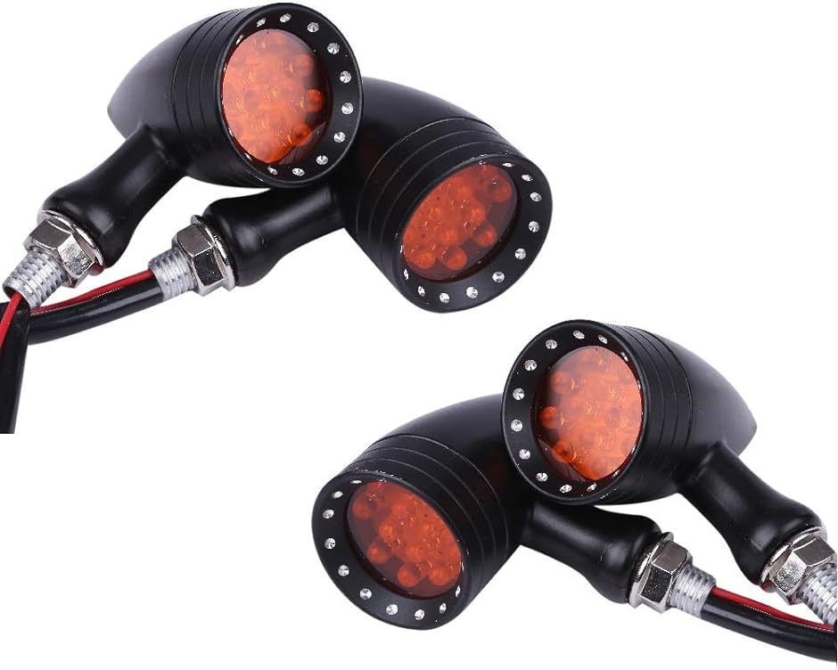 Avan Knight バイク LED 弾丸 ウインカー ライト ハーレー ドラッグスター 2個 4個 セット( ブラック 4個セット)｜zebrand-shop