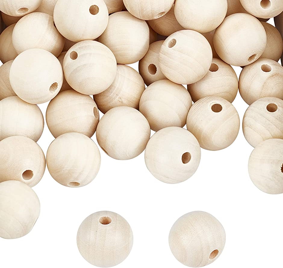 Yahoo! Yahoo!ショッピング(ヤフー ショッピング)25mm 木製ビーズ ウッドビーズ 天然 手芸ビーズ DIY用 80個