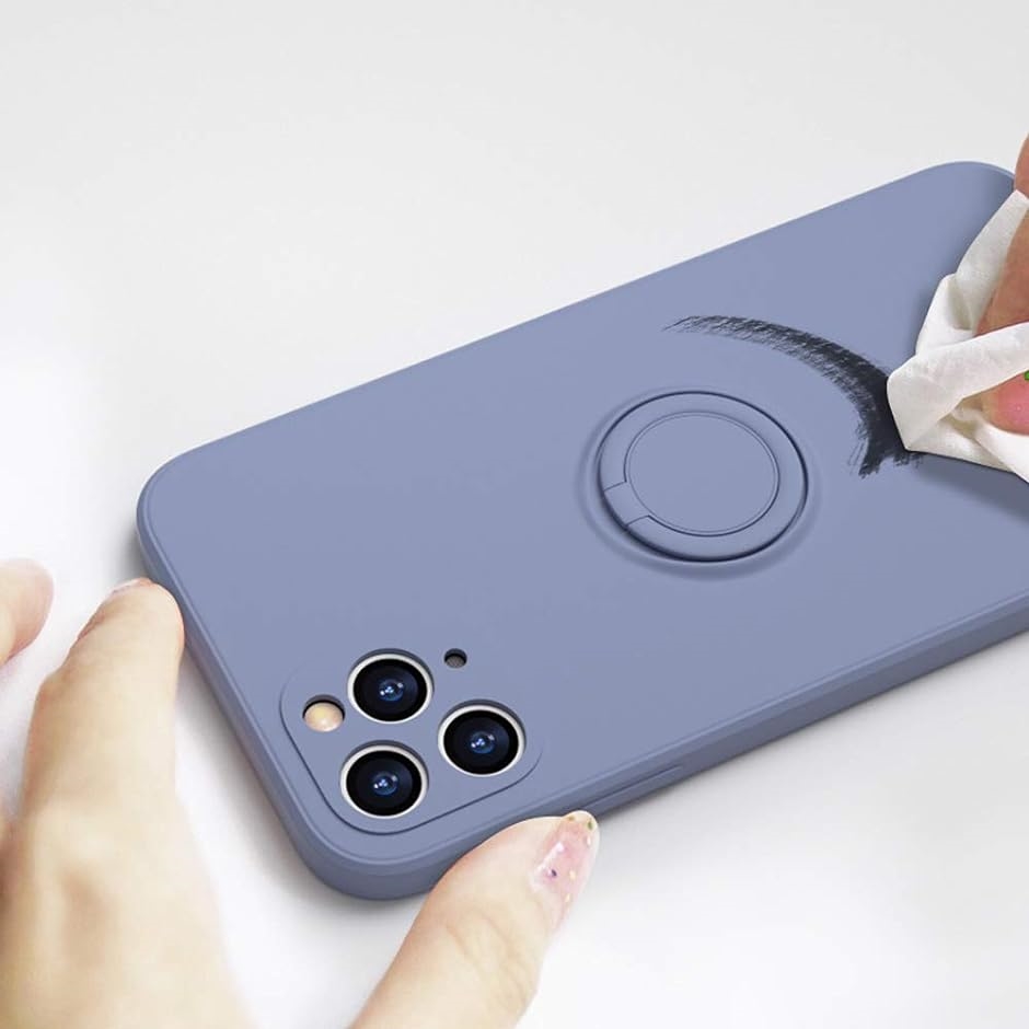 iPhone12 ケース 液体シリコン携帯ケース リング付き 360度回転可能 耐衝撃 MDM( ライトグリーン,  iPhone12 Pro)｜zebrand-shop｜07