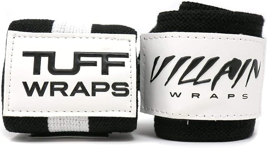 タフラップ tuff Wrapsリストラップ 筋トレ用手首固定サポーター(白黒