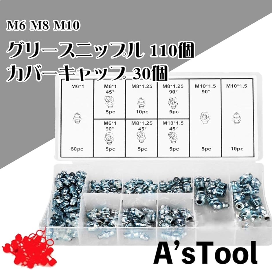 グリスニップル 9種類 グリースニップル M6 M8 M10 合計110個