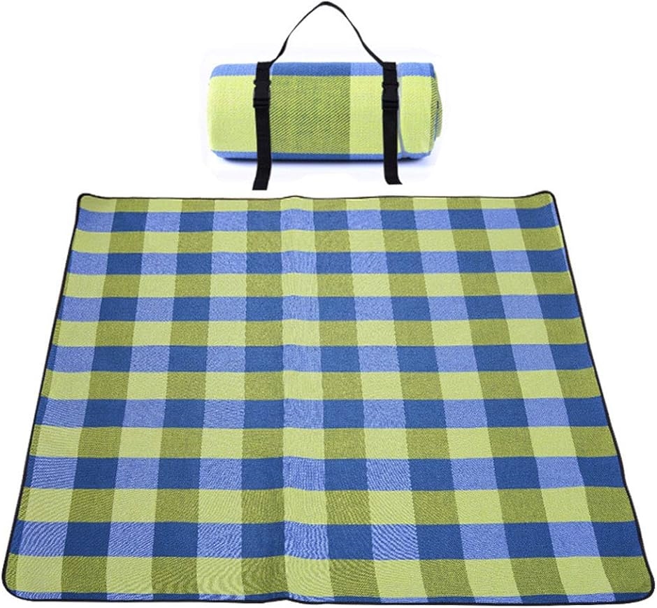 レジャーシート 厚手 ピクニックマット 大判 2人-6人用 断熱 防水 花見 運動会 遠足 アウトドア クッション 苗色( 苗色)