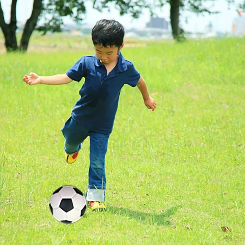 サッカー ボール 2号 サイズ 子ども 用 室内 練習 寄せ書き などに( ブラックxホワイト,  円周：46cm-48cm)｜zebrand-shop｜04