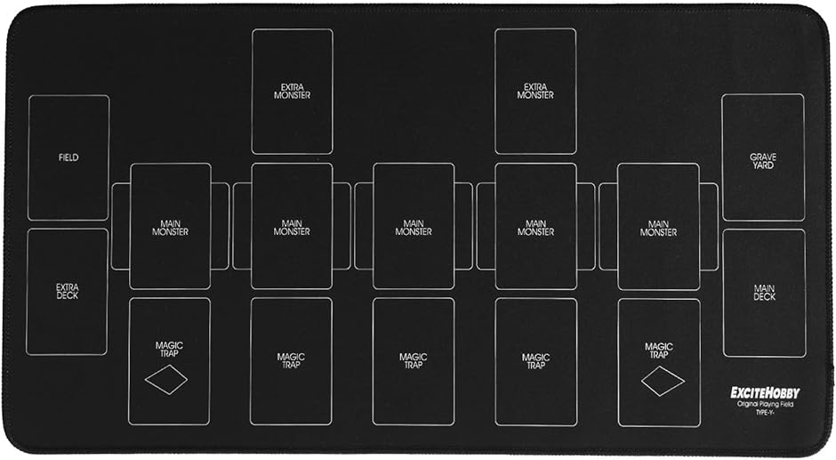プレイマット シンプルデザイン カードゲーム 滑りにくい ラバーマット めくりやすい 遊戯王カード( 黒,  60cmx30cm)
