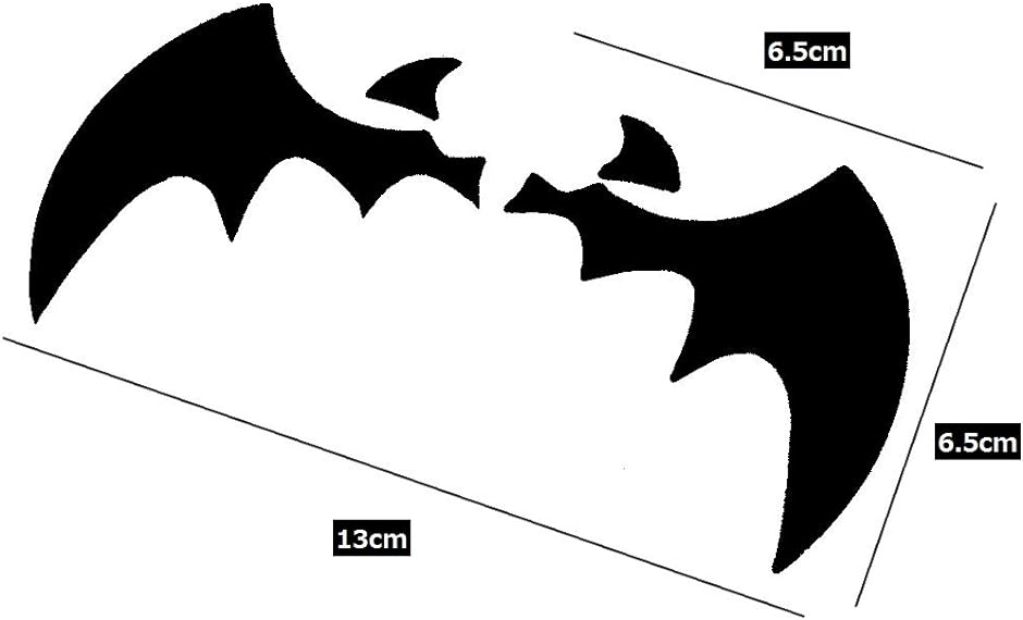 ブラック コウモリ 蝙蝠 バット ステッカー シール エンブレム｜zebrand-shop｜03