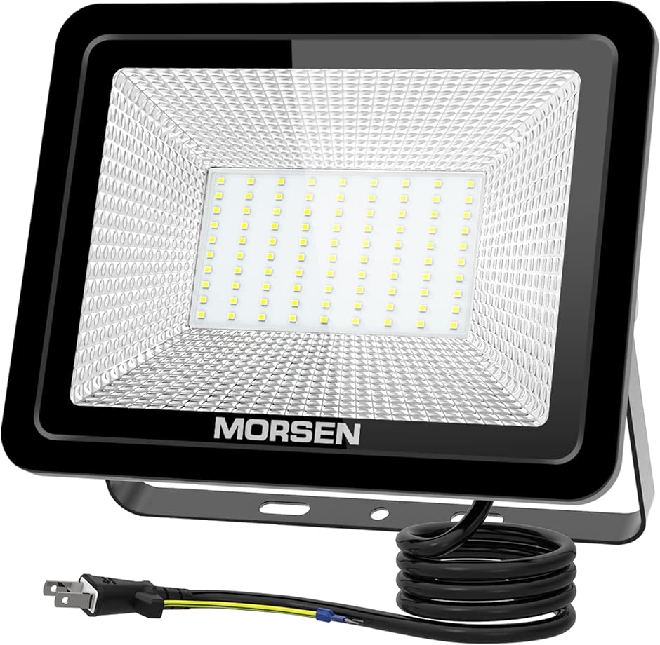 最新型・超高輝度MORSEN LED投光器 ライトリフレクター LED作業灯 相当 SMDチップ( 昼光色6500K,  100W)