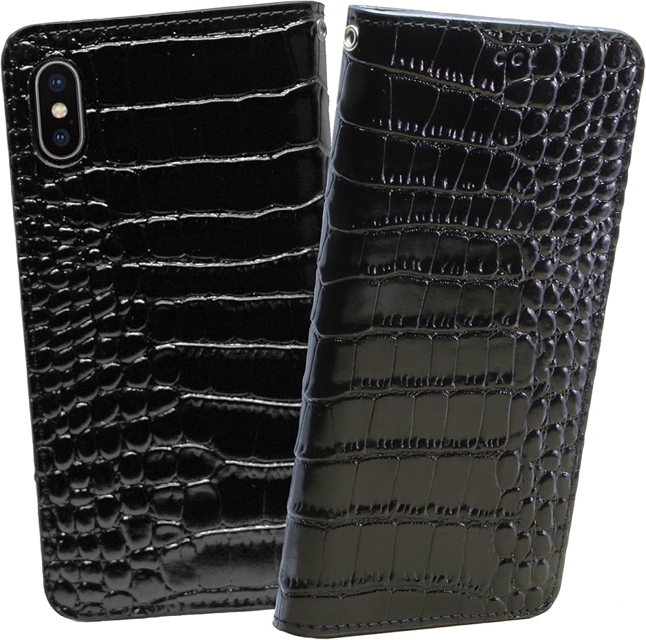 クロコダイル x 牛革 iPhoneXS apple . 手帳型 レザー ケース MDM