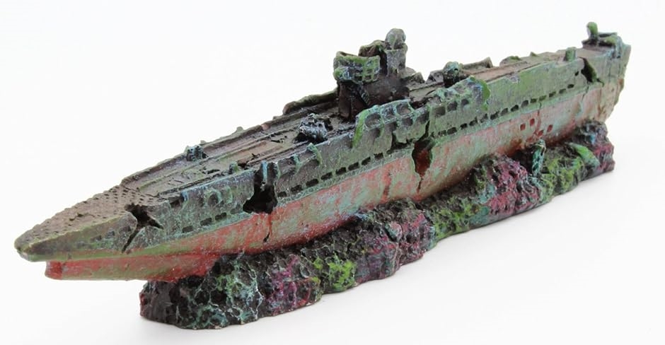 ミリタリー 水槽 沈没船 オブジェ アクアリウム インテリア