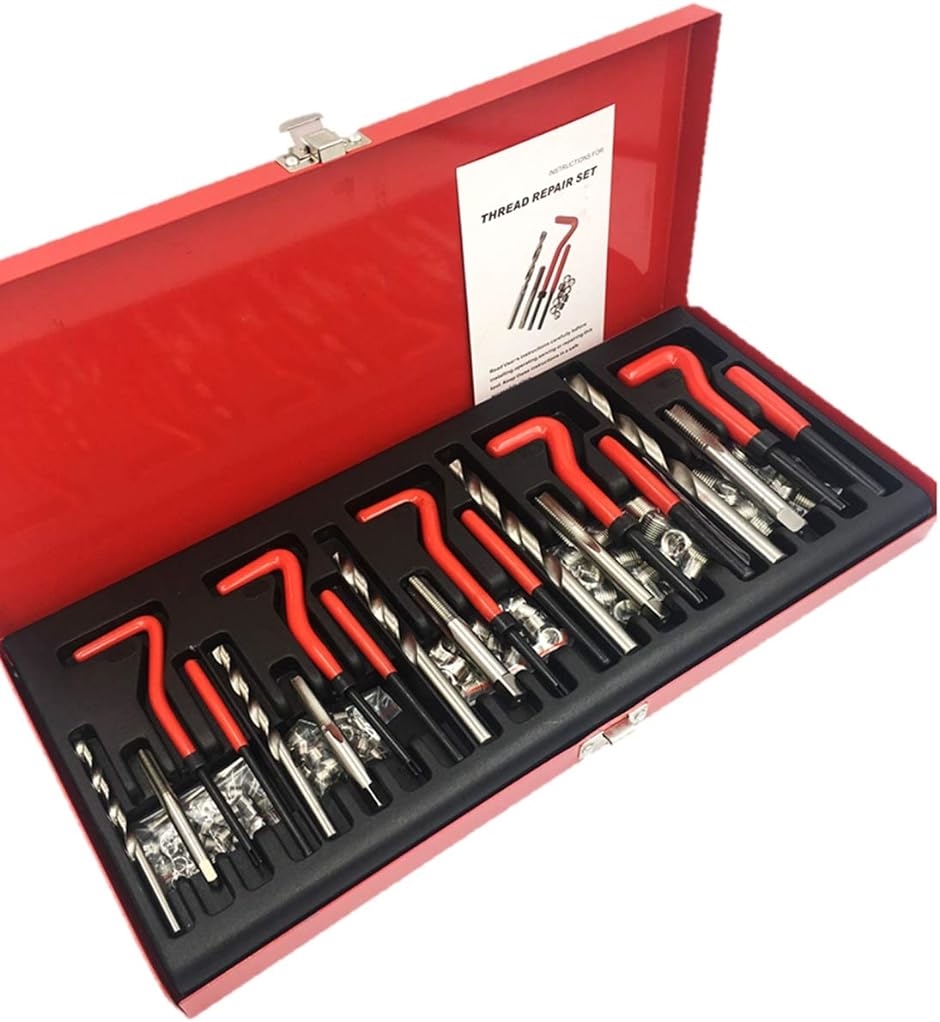 【新着商品】リコイルヘリサートキット 131点セット ネジ穴修正キット ネジ山再 車 バイク等 131pcs ネジ穴 修正 リコイルヘリサートキット つぶれた