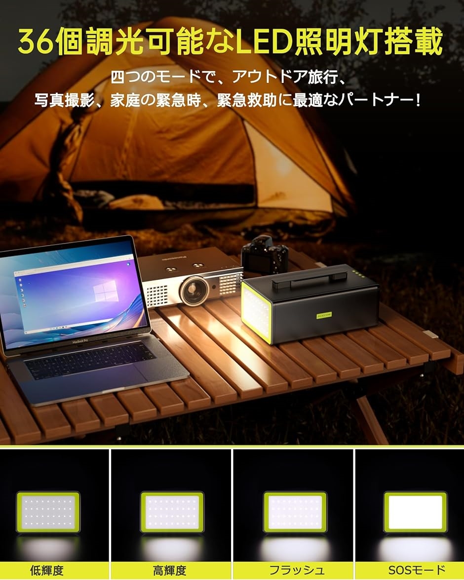 ポータブル電源 大容量 69600mAh/1030Wh 家庭用 蓄電池 AC 1000W 瞬間最大2000W BMS電池保護( グレー)｜zebrand-shop｜06