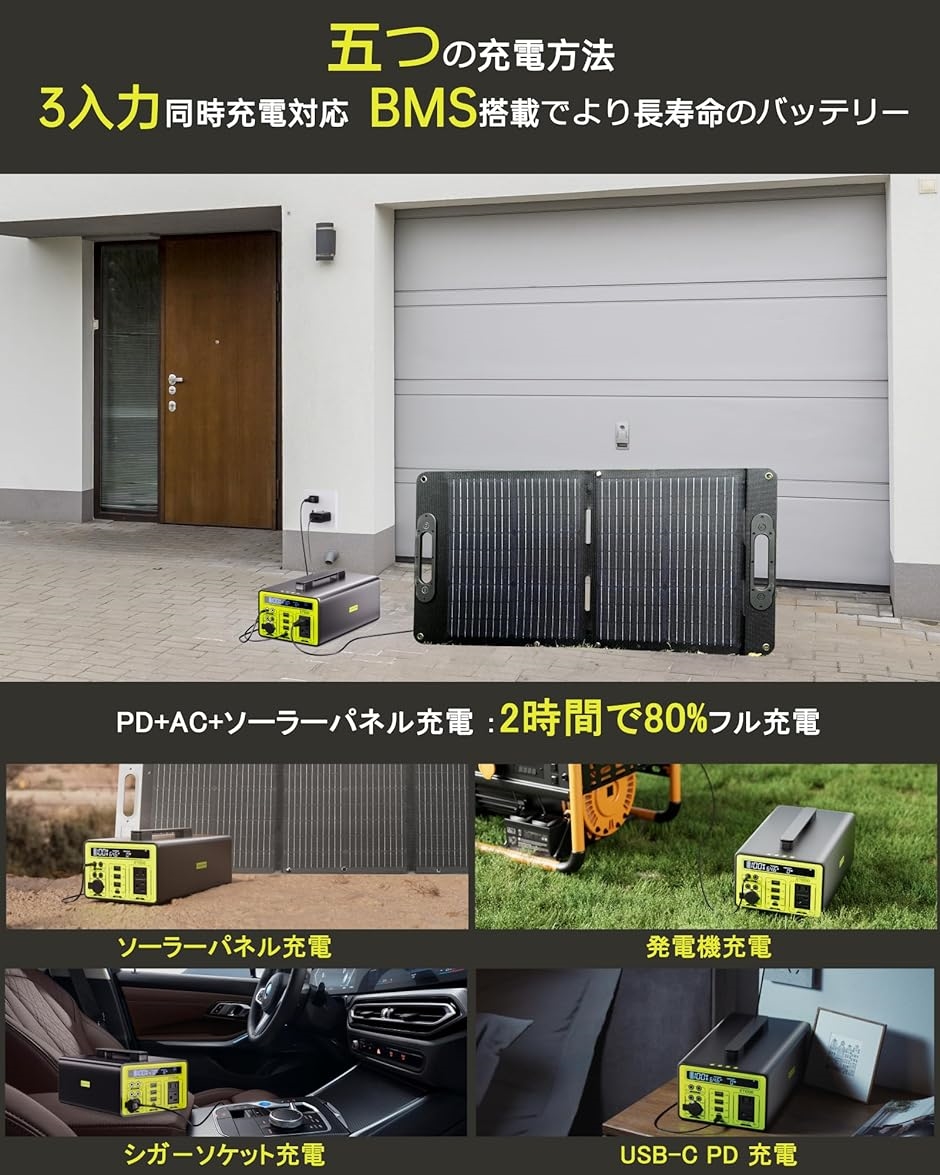ポータブル電源 大容量 69600mAh/1030Wh 家庭用 蓄電池 AC 1000W
