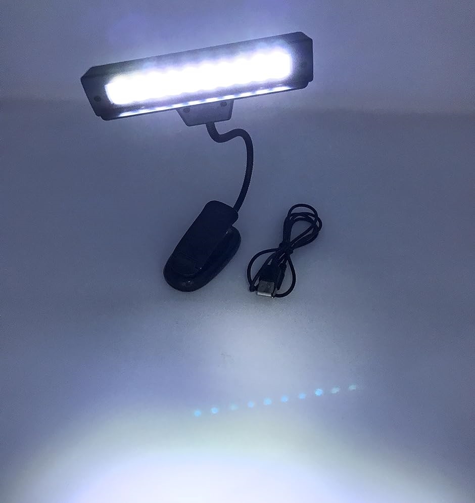 2way 譜面台LEDライト スタンド クリップ式 LED10灯 360℃回転 角度自由 ピアノ 楽譜台 譜面灯( 黒)｜zebrand-shop｜04