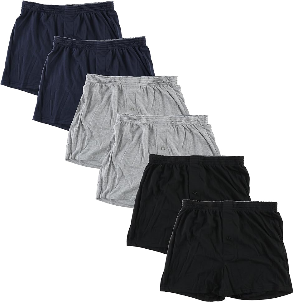 Yahoo! Yahoo!ショッピング(ヤフー ショッピング)メンズ 無地 ニット トランクス 前開き セット パンツ 下着（ ６枚セット,  L）