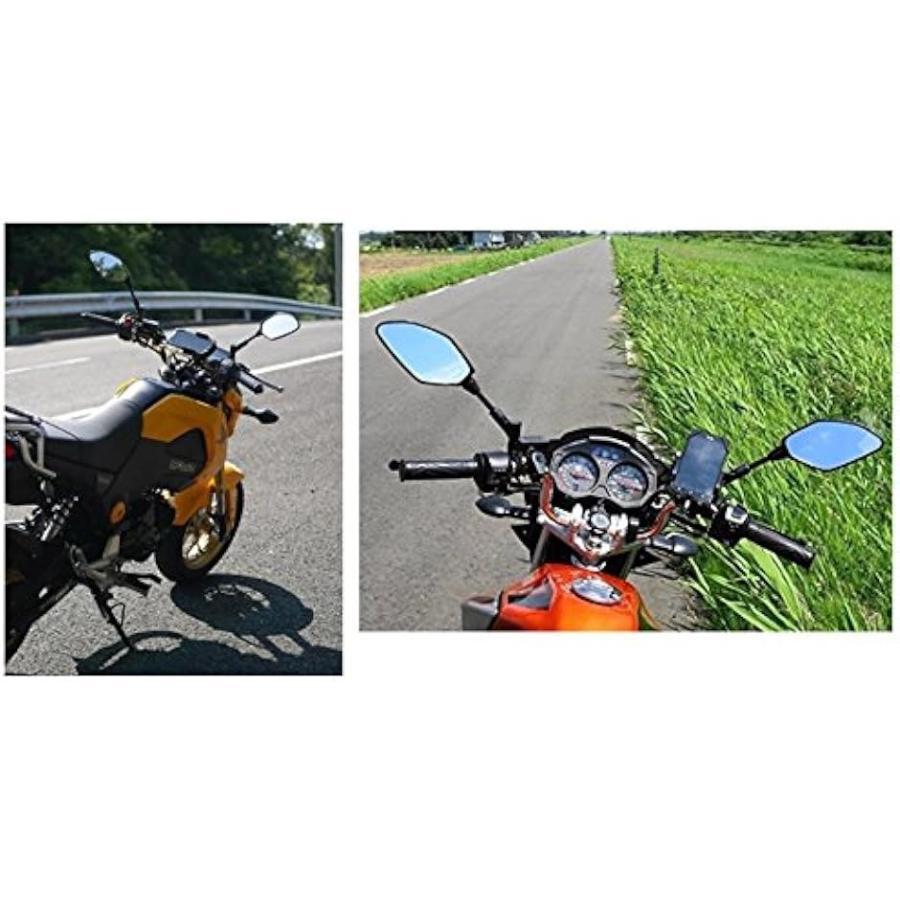 オートバイ バイクミラー ヤマハ 川崎 ホンダ MT-07 MT-09 PCX GROM Z125 8MM 10MM 汎用( ブラック)｜zebrand-shop｜08