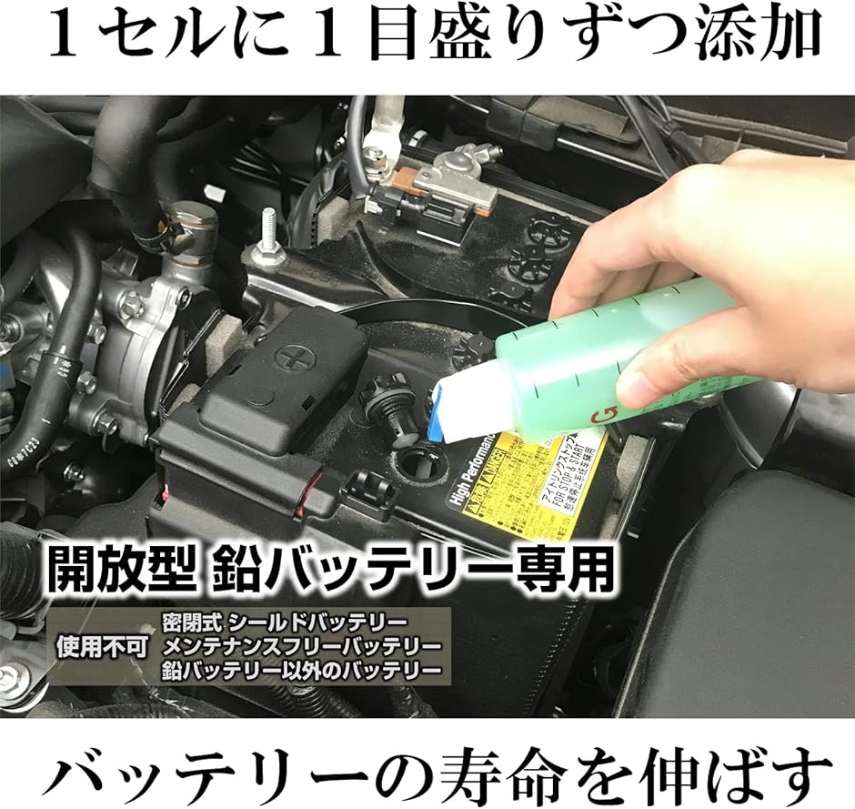 車 NeL95 バッテリー再生液 透明ケース入り