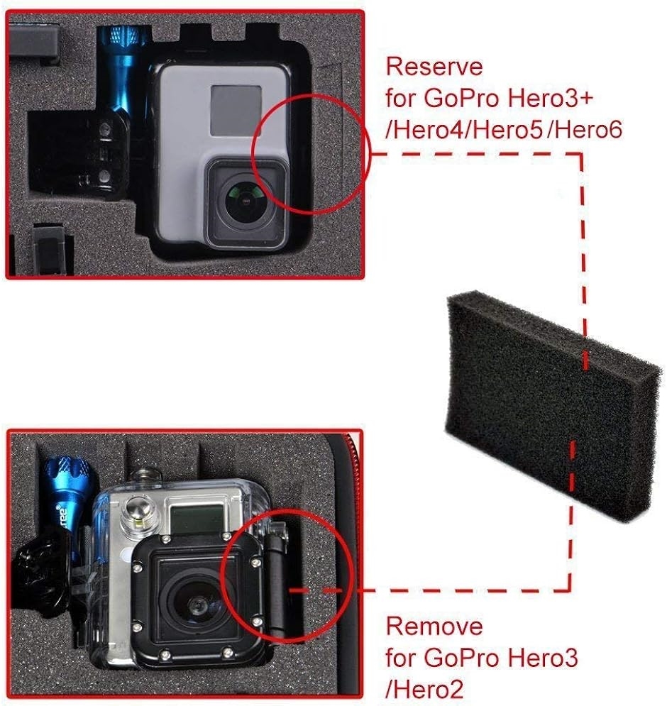 Gopro Hero 9防水ハードケース DJI Osmo Actionにも対応 大容量 耐衝撃 MDM( GA700-3)｜zebrand-shop｜05