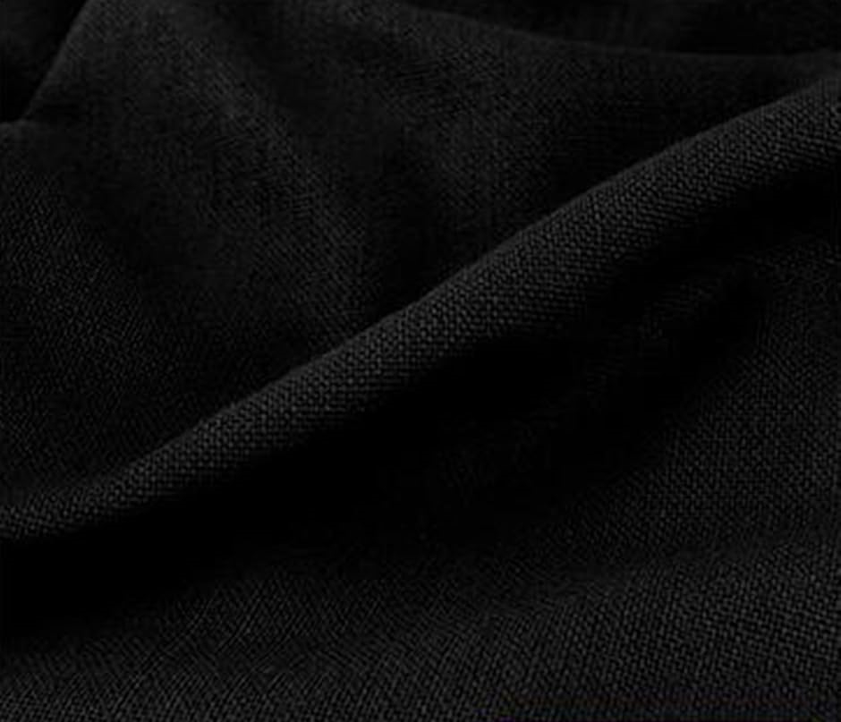 カラー 綿 麻 無地 生地 約 幅1.5m ブラック( 黒 (ブラック),  2m)｜zebrand-shop