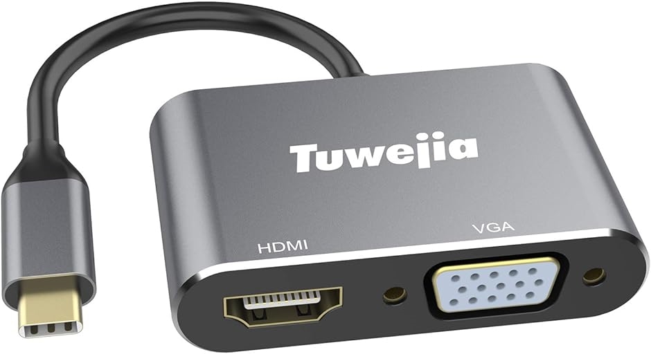 USB Type C to HDMI VGA アダプタ 2 in 1 3 4K( space grey,  6.0x4.0x1.5cm)