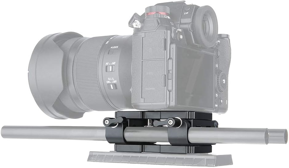 互換品】汎用ベースプレート 15mmロッドクランプ付き 2個セット 1/4と3