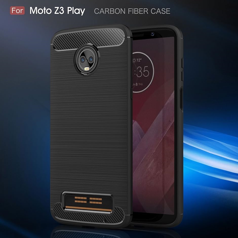 スマホリングスタンド付ケース カバー 炭素繊維 TPU シリコン素材を使用した 保護バンパー( Moto z3 play)｜zebrand-shop｜04