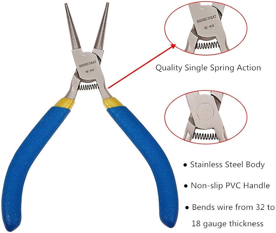 手芸丸ペンチ 丸ヤットコ アクセサリー製作 ビーズ工具 DIY手作りへ ステンレス製 ブルー( 丸ペンチ,  丸ペンチ)｜zebrand-shop｜04
