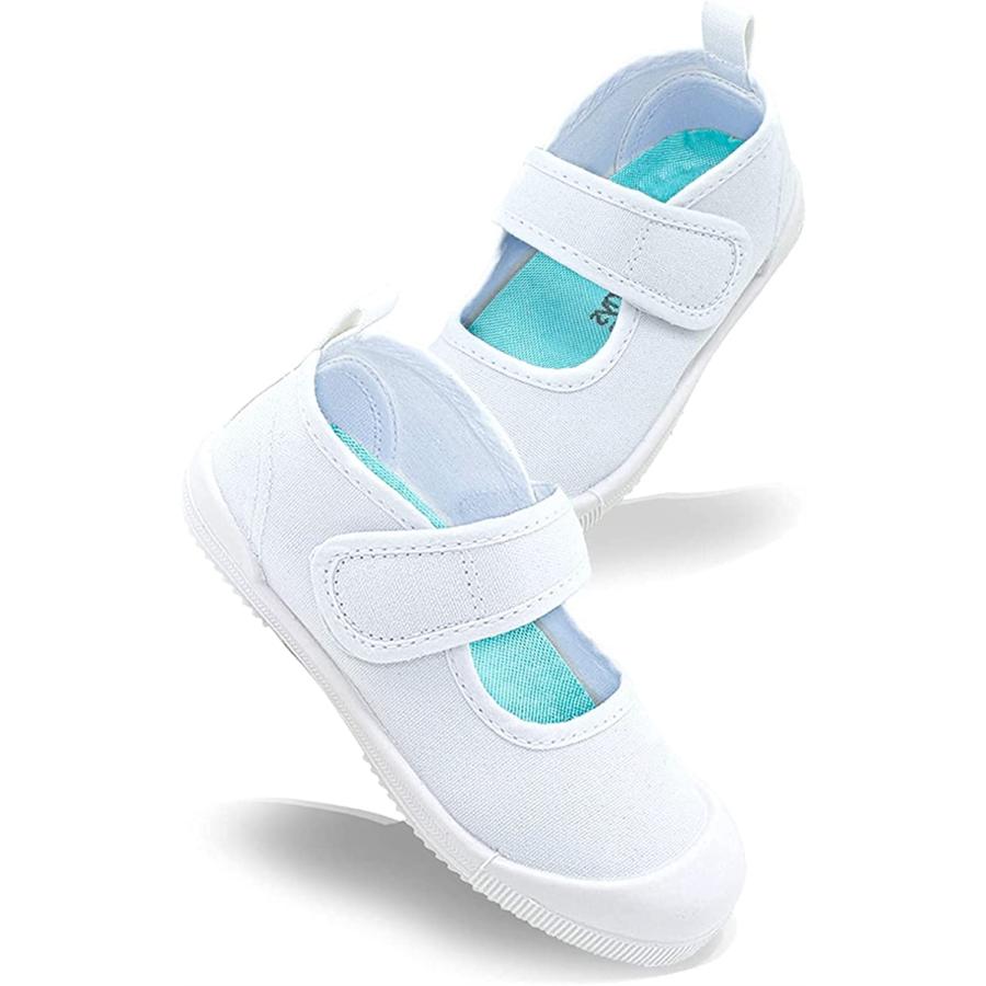 ハーモニズ 上履き 子供 上靴 キッズ シューズ 男の子 女の子 白 17.0(ブルー, 17.0 cm 日本サイズ16.5 cm相当)