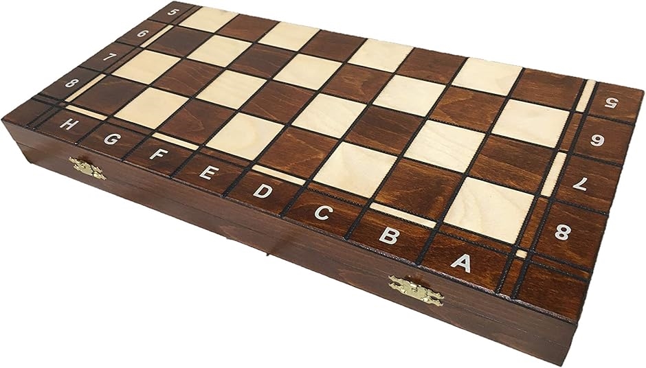 ポーランド製 ハンドメイド・チェスセット Wegiel Chess No.4 + チェッカー バックギャモン B日本正規品｜zebrand-shop｜02