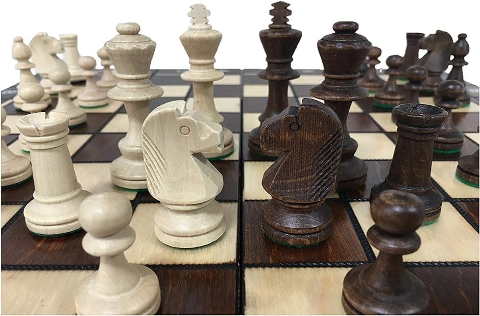 ポーランド製 ハンドメイド・チェスセット Wegiel Chess No.4 + チェッカー バックギャモン B日本正規品｜zebrand-shop｜04