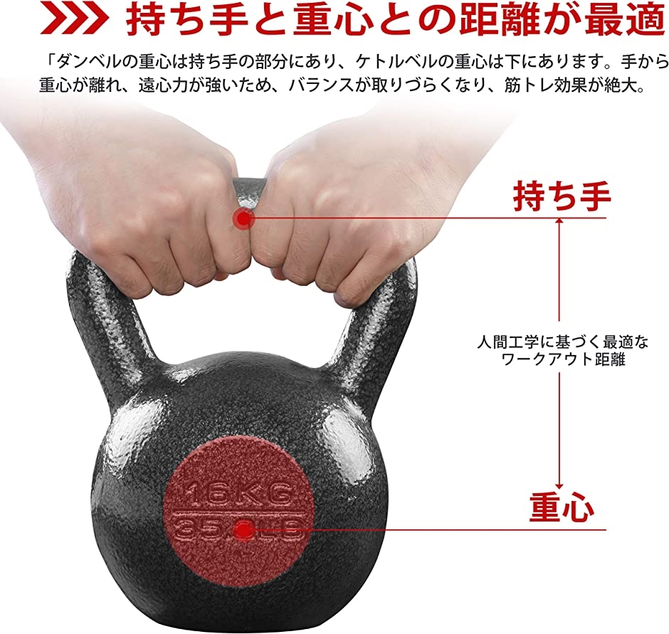ケトルベル 一体型鋳鉄 ジムや自宅に最適( 8kg) : ゼブランドショップ
