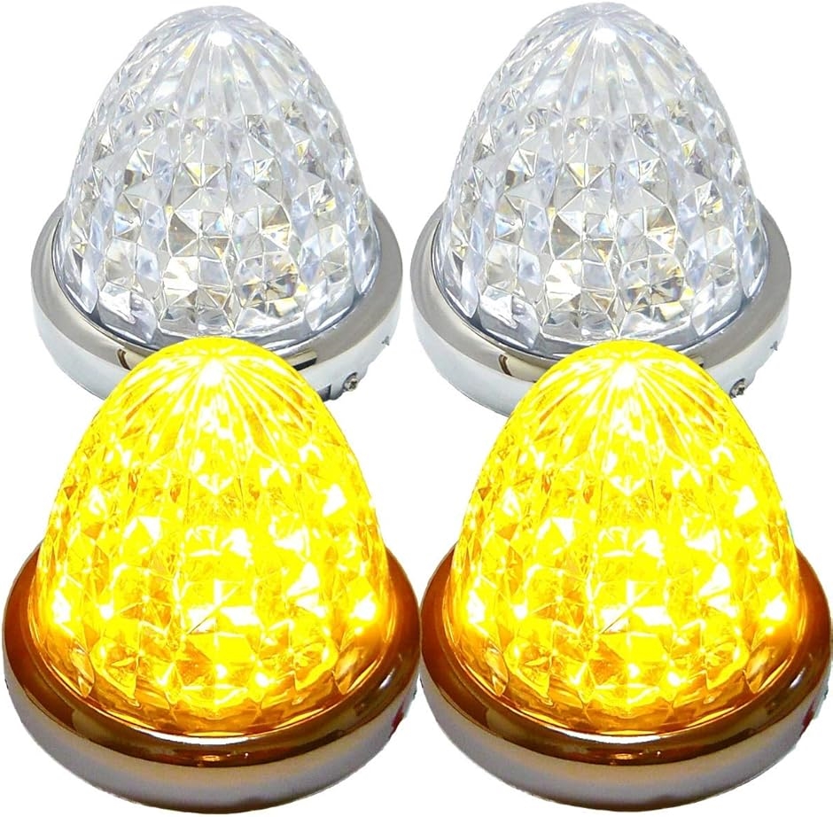 互換品】 24V トラック用 LED マーカーランプ サイド 8面クリスタル